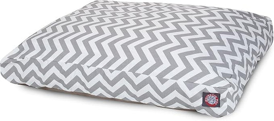 Gray Chevron Extra Large Rectangle Indoor Outdoor Pet Dog Bed With Removable Washable Cover By Majestic Pet Products