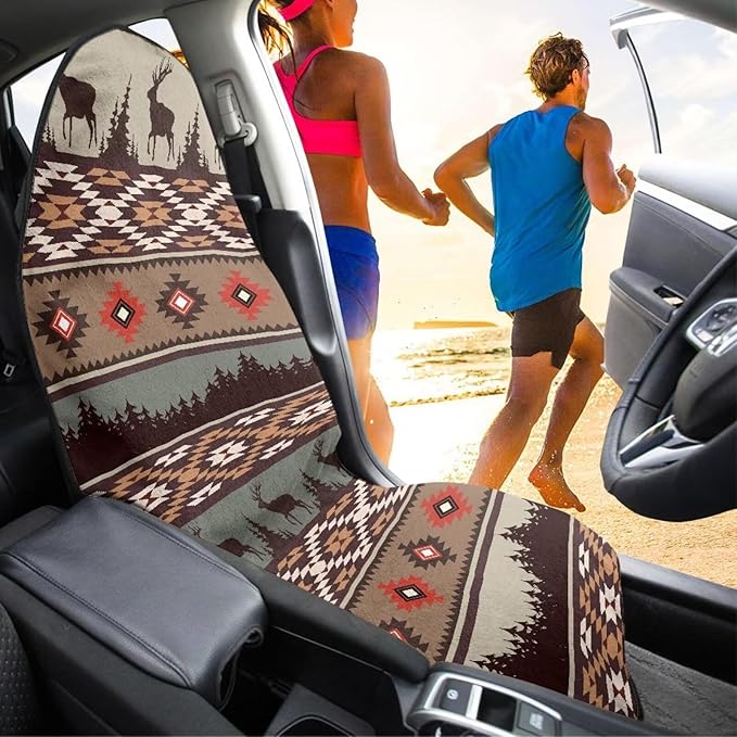 Bohemia Vintage Sweatproof Towel Car Front Seat Cover Non-Slip Bucket Seat Protector Easy to Install from Sweat