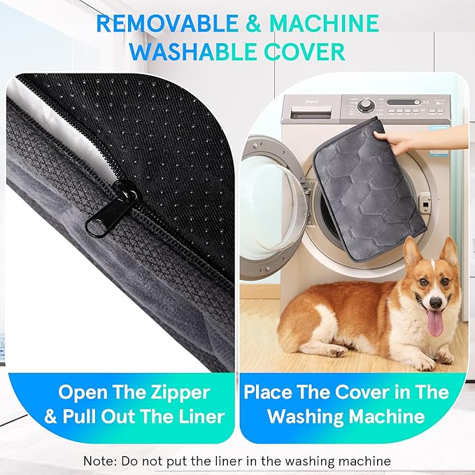 Orthopedic Dog Bed for Small Dogs and Cats，3 Inch Thick Washable Dog Bed