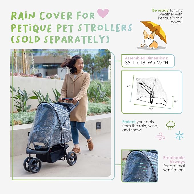 PETIQUE Rain Cover Pet Strollers ONLY