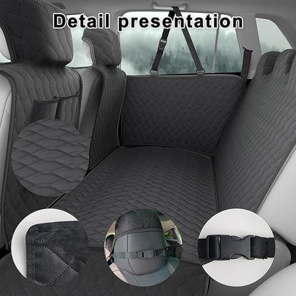 RUIANTE Compatible with Dog Car Seat Cover Protector Back Seat Pet Cover for Dogs Hammock Backseat Dog Cover with Side Flaps Storage Pocket Zip Mesh for Toyota Highlander 2021-2024 (Black)