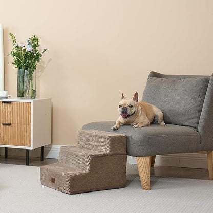 EHEYCIGA Dog Stairs for Small Dogs 13.5" H 3-Step Dog