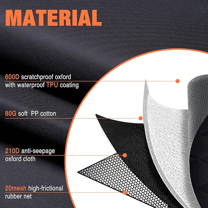 IVY&LANE Dog Car Seat Cover for Dogs 100% Waterproof 600D Scratchproof Sedans(Black,54"×58")