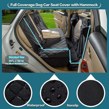 Car Seat Cover for Dogs All Covered Back Seat Cover with Mesh Window