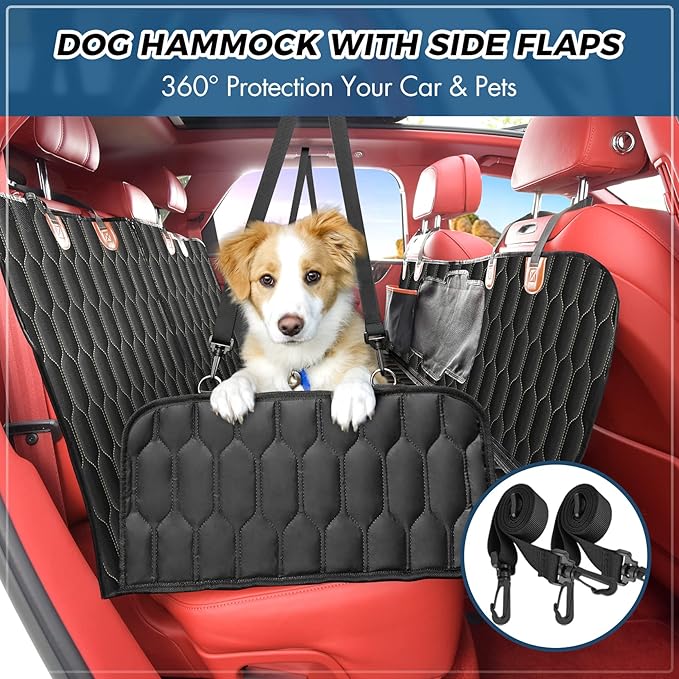 Dog Car Seat Cover for Back Seat 6-in-1 Waterproof 100% Scratchproof 60"x64"