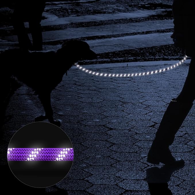 Heavy Duty Dog Leash for Large Medium Small Breed Dogs Handle,4/5/6 FT Holder,Purple,1/2 inch