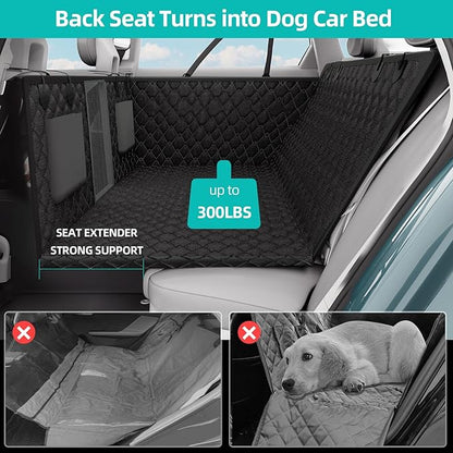 Back Seat Extender for Dogs Hard Bottom Dog 100% Waterproof