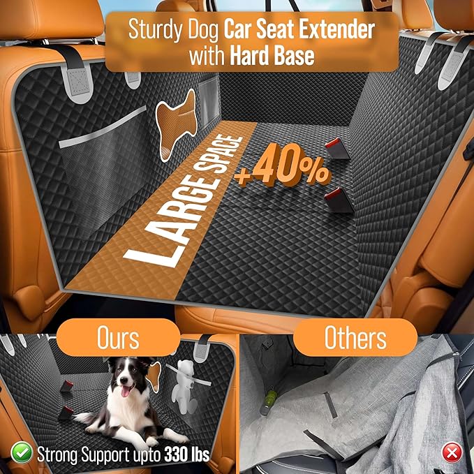 Bobby's Moment Back Seat Extender for Dogs – Durable Hard Bottom Car Seat Cover for Dogs & Pets