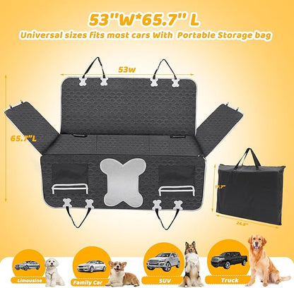 Back Seat Extender for Dogs Window,600D Anti-Scracth 53W*65.7L Inch)