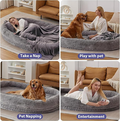 Human Dog Bed for Adult 71" x 46" x 9"