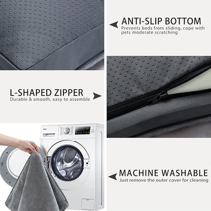 Orthopedic Dog Bed Waterproof Durable Dog Beds with Removable Washable Cover Anti-Slip Bottom Pet Sleeping Mattress for Extra Large Dogs 41 x 27 inch,