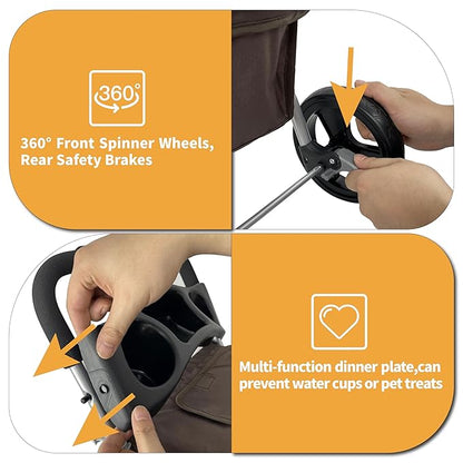 Small Dog Stroller 33lbs (Coffee)