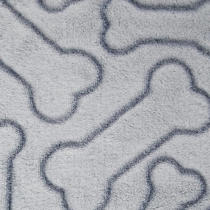 Bone Dry Embossed Bone Print Pet Blanket 36x48", Gray