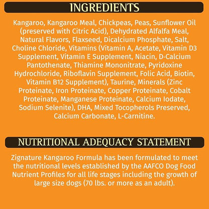 Zignature Kangaroo Limited Ingredient Formula Small Bites Dry Dog Food 12.5lb