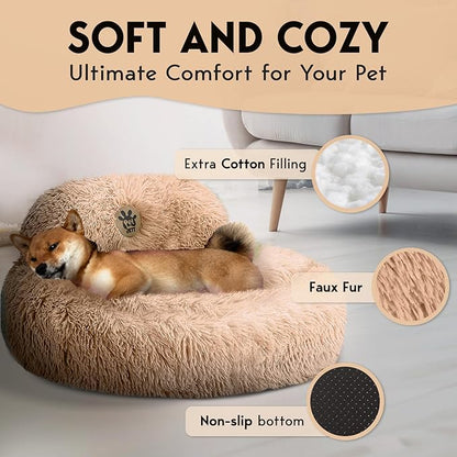 PetJett Calming Dog Bed Medium Size Dog 30'' Donut 45 lbs