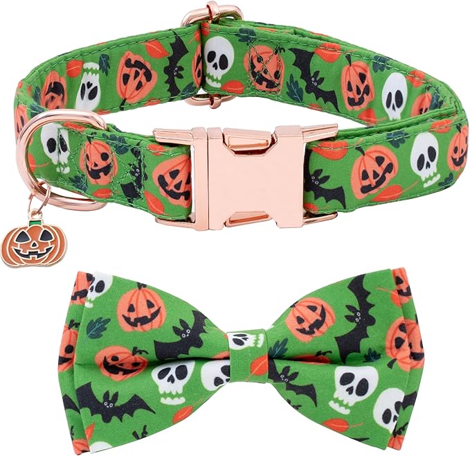 Faygarsle Bow Tie Halloween Fall Dog Collar