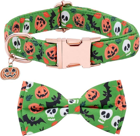 Faygarsle Bow Tie Halloween Fall Dog Collar