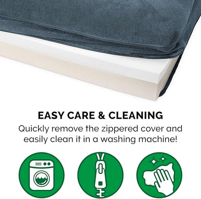 Furhaven Memory Foam Dog Bed for Large/Medium Dogs w/ Removable Bolsters & Washable Cover 55 lbs