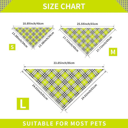 10PCS Large Dog Bandanas Plaid Large Breed XL for Extra Large Dog Big Bandanas Pack Kerchief Washable Triangle Bibs Head Scarves Scarfs Random Patterns for Boys and Girls Grooming Accessories