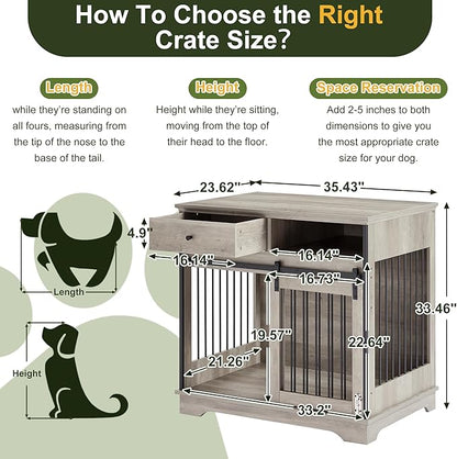 NicBex Dog Crate Furniture 35.4" L