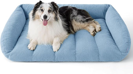 Lesure Orthopedic Dog Bed Sofa for Extra Large Dogs Foam(41" x 29" x 11", Blue)