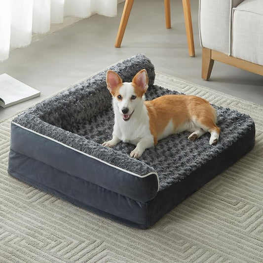 BFPETHOME Orthopedic Dog Beds for Large Dogs-Waterproof Sofa Dog Bed with Removable Washable Cover