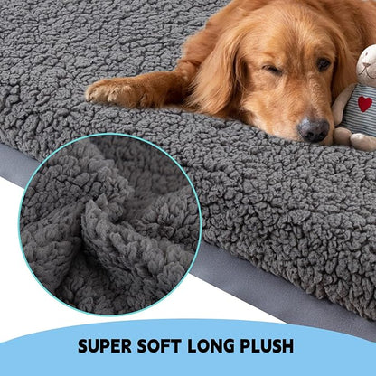 Dog Bed Cover,Dog Beds Covers Replacement Washable,Waterproof Pet Crate Pad Puppy Liner Grey Pillow Cover Sheet Removable Large Proof Soft Plush Kennels Resistan (XL：35 * 44 * 6Inch)