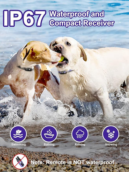 Bousnic Dog Shock Collar 2 Dogs (5-120Lbs) 3300 ft (1-8) Vibration (1-16) and (1-99) Modes