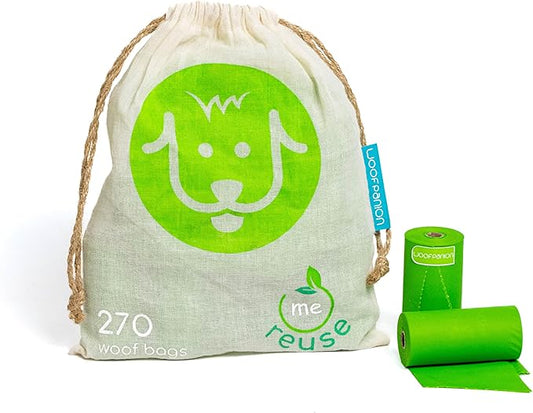 Home Compostable Dog Poop Bags -270 Bags 18 Rolls-