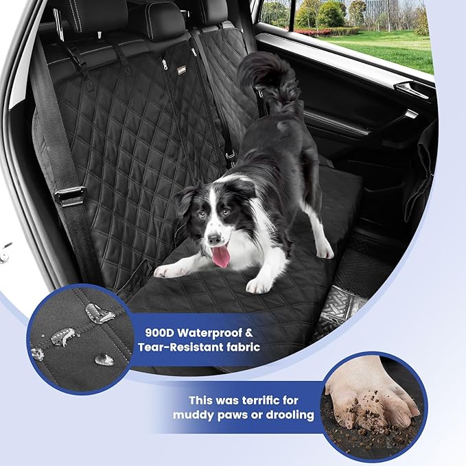 Back Seat Cover 60/40 Split Bench for Small Cars 900D Waterproof