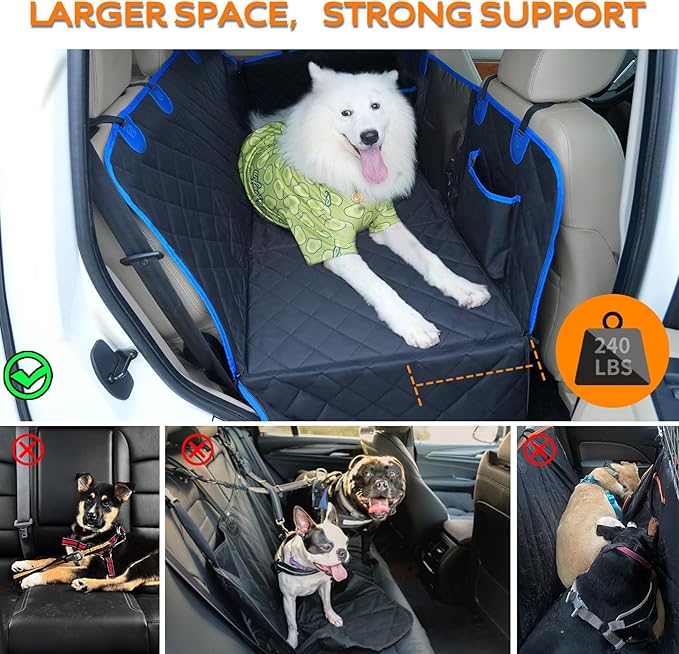 Dog Seat Cover for Back Seat Pet Cover Trucks(Black-L)1