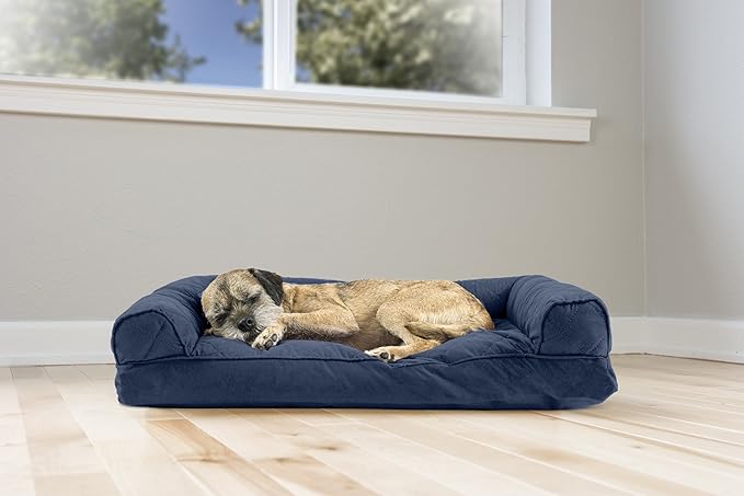 Furhaven Pillow Dog Bed for Medium/Small Dogs w/ Removable Bolsters & Washable Cover