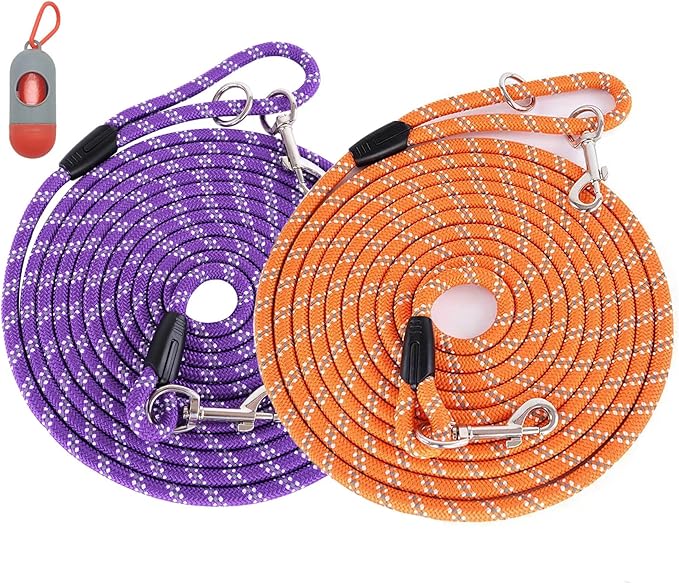 (2 Pack) Long Dog Leash for Dog Training 15FT/30FT/50FT
