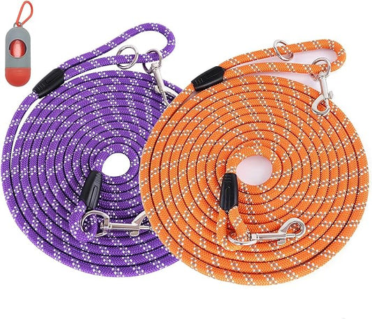 (2 Pack) Long Dog Leash for Dog Training 15FT/30FT/50FT