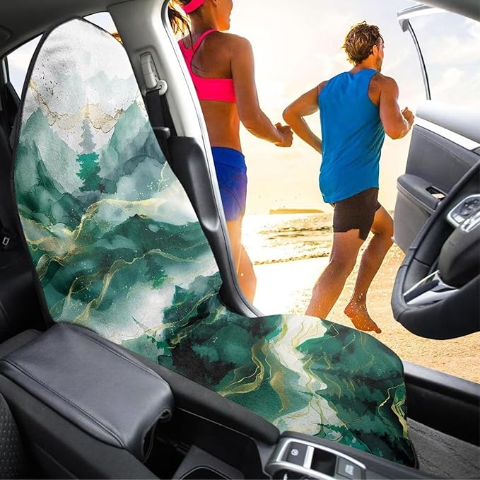 Mountainous Waterproof Towel Car Seat Cover Anti-Slip Bucket Seat Protector Washable Car Accessories Decro for Athletes