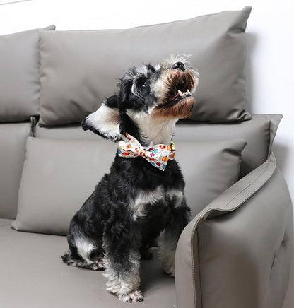 Unique Style Paws Cotton Dog Collar with Bow