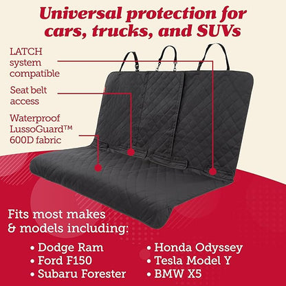 Lusso Gear Dog Car Seat Cover for Back Seat 100% Waterproof,