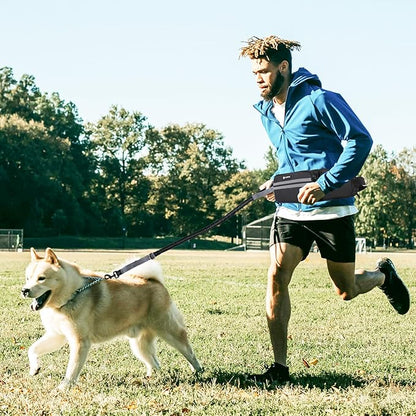 Hands Free Dog Leash with Dog Walking Fanny Pack for Large Medium Small Dogs