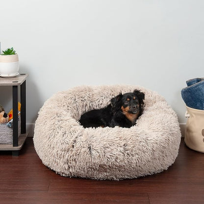Furhaven 30" Round Calming Donut Dog Bed for Medium/Small Dogs 45 lbs