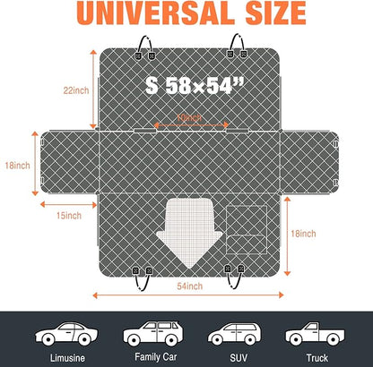 IVY&LANE Dog Car Seat Cover for Dogs 100% Waterproof 600D Scratchproof Sedans(Grey,54"×58")