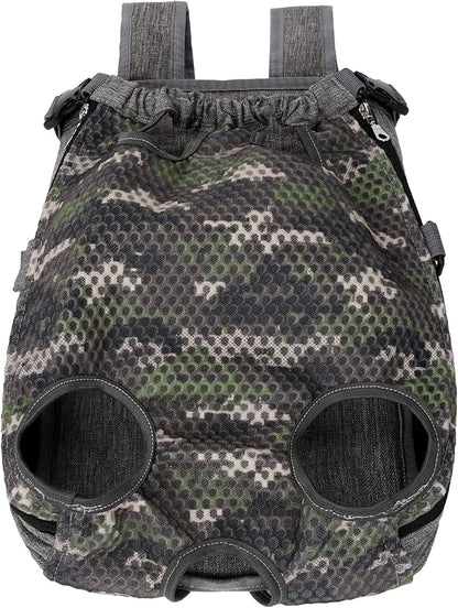 Mile High Life | Hiking Outdoor Pet Carrier Backpack | Legs Out Puppy Cat Carrier | Camouflage Dog Carrier for Small Dogs | Dog Backpack w Breathable Mesh (Olive Green)