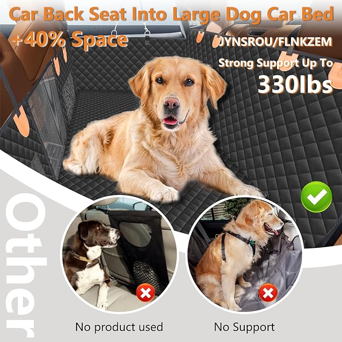 Hard Bottom Dog Car Seat Cover for Back Seat