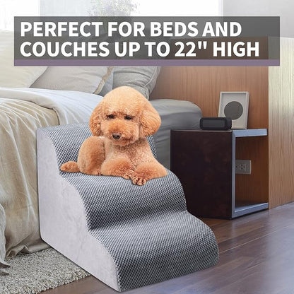 Chic Threads Dog Stairs for Small Dogs 3-Step Dog