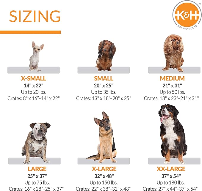 K&H Pet Products Memory Foam Crate Pad Gray 14 X 22 Inches