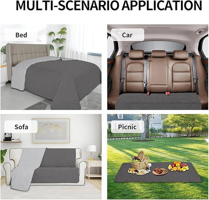 Easy-Going Waterproof Dog Bed Cover Reversible Leak Proof Pet Blanket Replacement Mat for Furniture Washable Couch Cover Sofa Cover for Dogs Cat(30x70 Inch