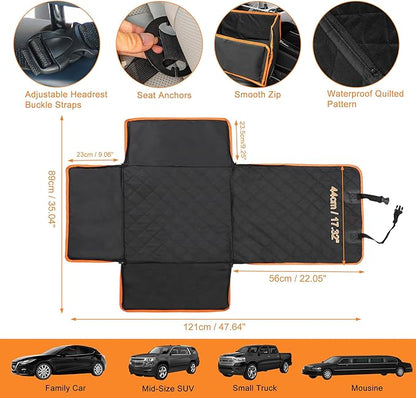 uxcell Dog Car Seat Cover with Side Flaps 5 Layer 600D Oxford