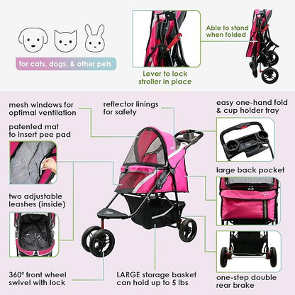 Petique Revolutionary Durable Pet Stroller 55LBS -