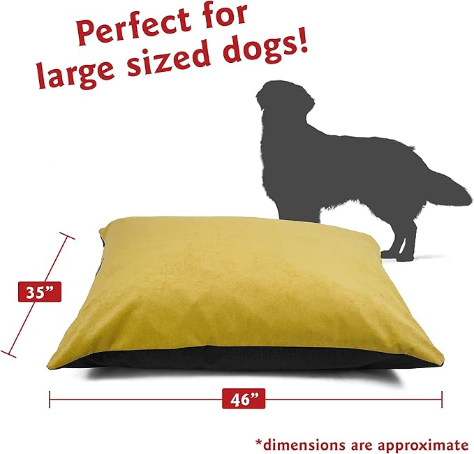 Majestic Pet Rectangle Large Dog Bed Washable – Non Slip Comfy Pet Bed – Dog Crate Bed Super Value Pillow Dog Bed – Dog Kennel Bed for Sleeping 46 x 35 Inch
