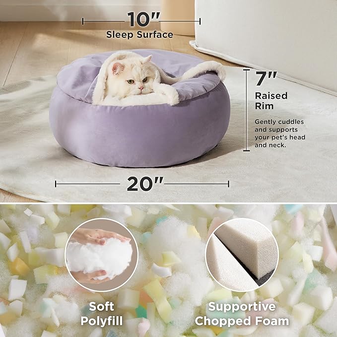 Lesure Cat Bed with Cover Cave 20"