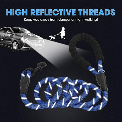 BAAPET 2/4/5/6 FT Dog Leash with Comfortable Padded Handle and Highly Reflective Threads for Small Medium and Large Dogs (6FT-1/2''
